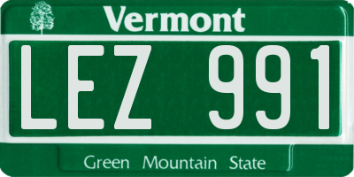 VT license plate LEZ991