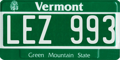 VT license plate LEZ993