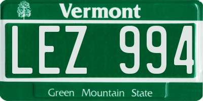 VT license plate LEZ994