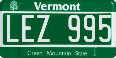 VT license plate LEZ995
