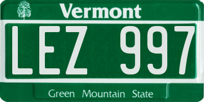VT license plate LEZ997
