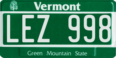 VT license plate LEZ998