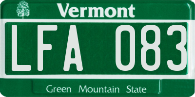 VT license plate LFA083