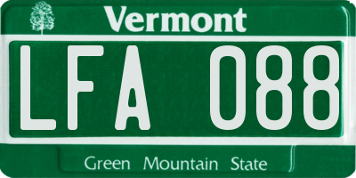 VT license plate LFA088