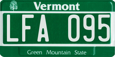 VT license plate LFA095