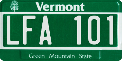 VT license plate LFA101
