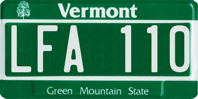 VT license plate LFA110