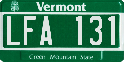 VT license plate LFA131