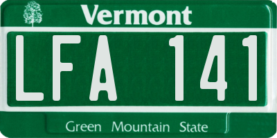 VT license plate LFA141