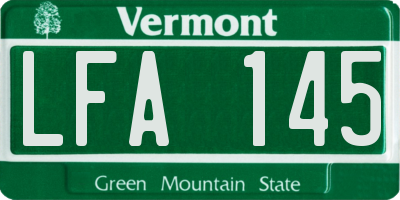 VT license plate LFA145