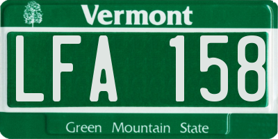 VT license plate LFA158