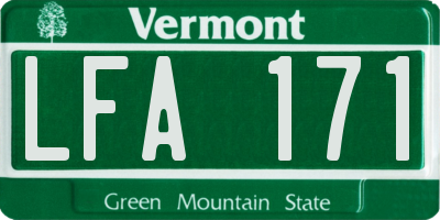 VT license plate LFA171