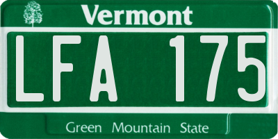 VT license plate LFA175