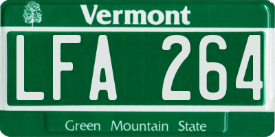 VT license plate LFA264