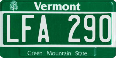 VT license plate LFA290