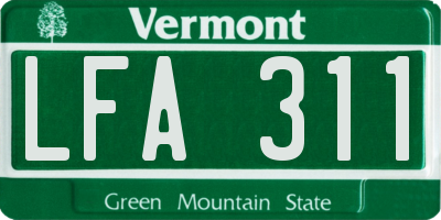 VT license plate LFA311