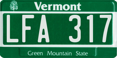 VT license plate LFA317