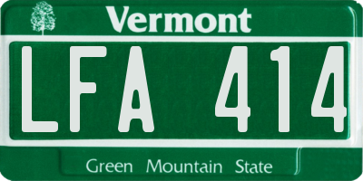 VT license plate LFA414