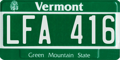 VT license plate LFA416