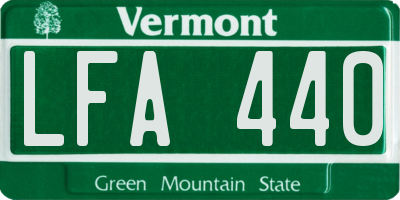 VT license plate LFA440