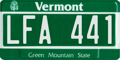 VT license plate LFA441