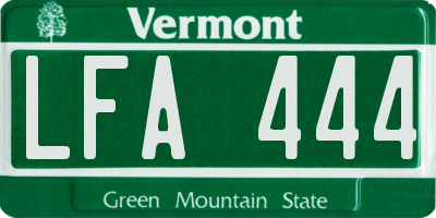 VT license plate LFA444