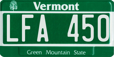 VT license plate LFA450