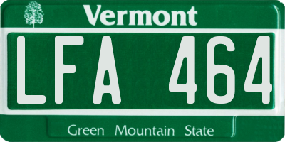 VT license plate LFA464