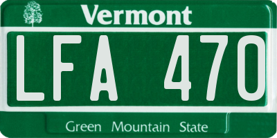 VT license plate LFA470