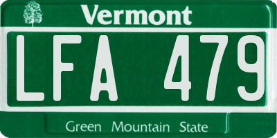 VT license plate LFA479