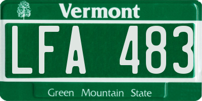 VT license plate LFA483