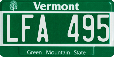 VT license plate LFA495
