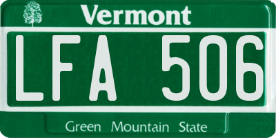 VT license plate LFA506