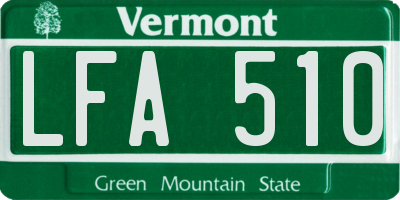 VT license plate LFA510