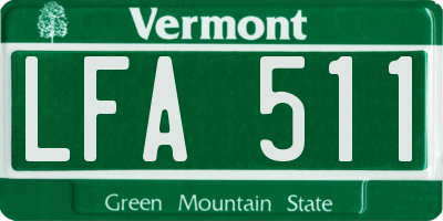 VT license plate LFA511