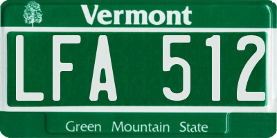 VT license plate LFA512