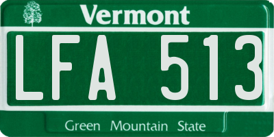 VT license plate LFA513