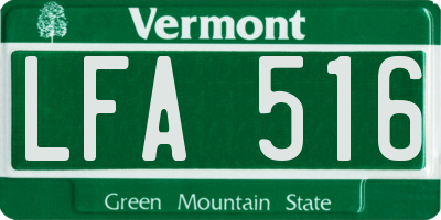 VT license plate LFA516