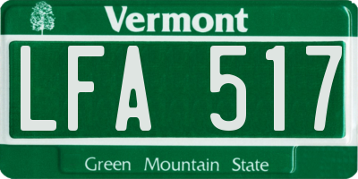 VT license plate LFA517