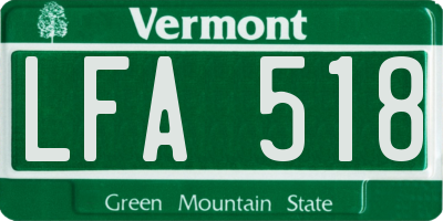 VT license plate LFA518