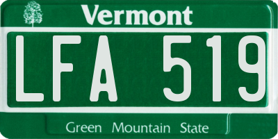 VT license plate LFA519