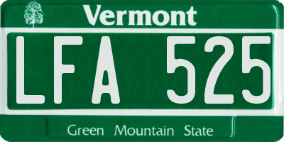 VT license plate LFA525
