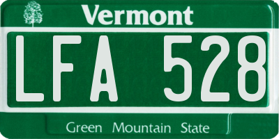 VT license plate LFA528