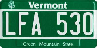 VT license plate LFA530