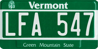 VT license plate LFA547