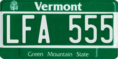 VT license plate LFA555