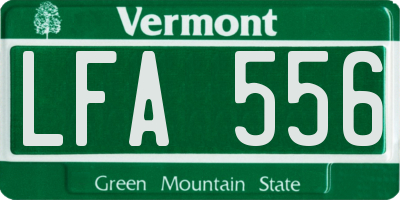 VT license plate LFA556