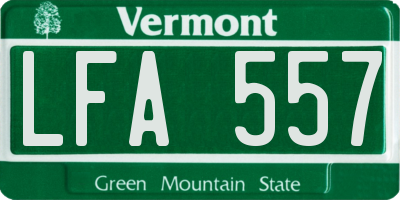 VT license plate LFA557