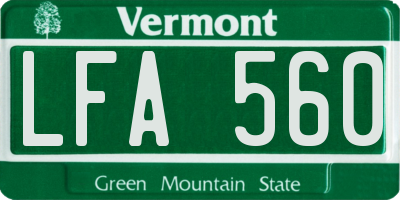 VT license plate LFA560