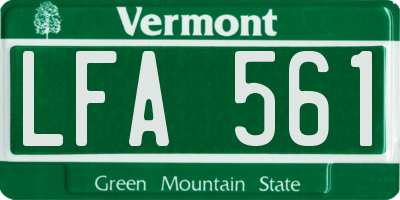 VT license plate LFA561